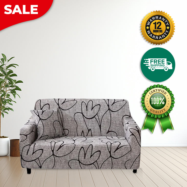 Anyseat 2 Seater Sofa Cover Light Gray Style and Protection For Living Room Sofa Chair Elastic Stretchable Slipcover