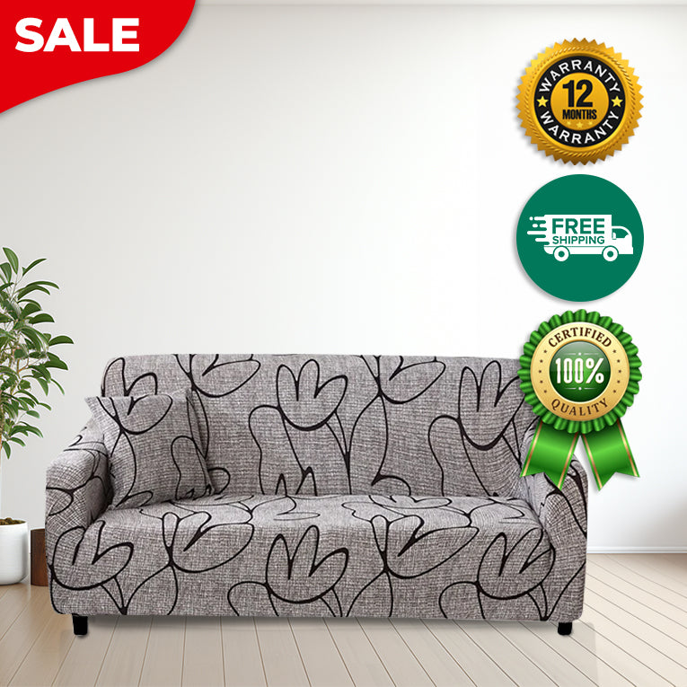 Anyseat 4 Seater Sofa Cover Light Gray Style and Protection For Living Room Sofa Chair Elastic Stretchable Slipcover