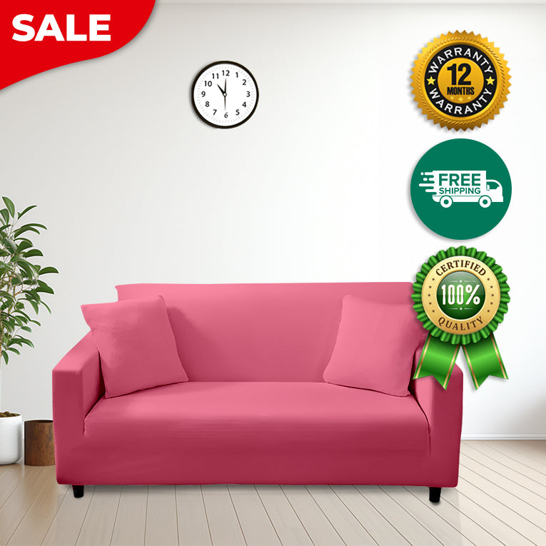 Anyseat 4 Seater Sofa Cover Plain Rose Red Style and Protection For Living Room Sofa Chair Elastic Stretchable Slipcover