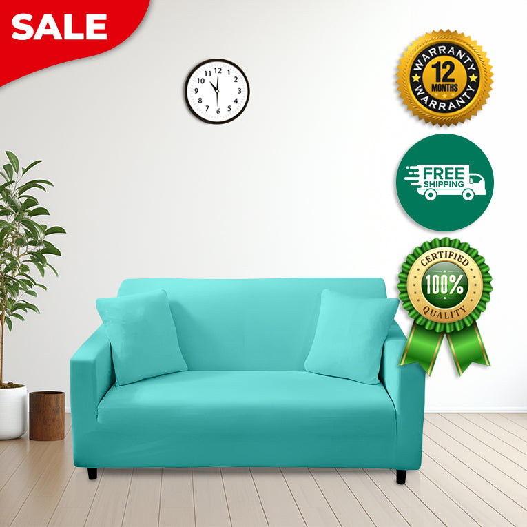 Anyseat 3 Seater Sofa Cover Plain Blue Style and Protection For Living Room Sofa Chair Elastic Stretchable Slipcover