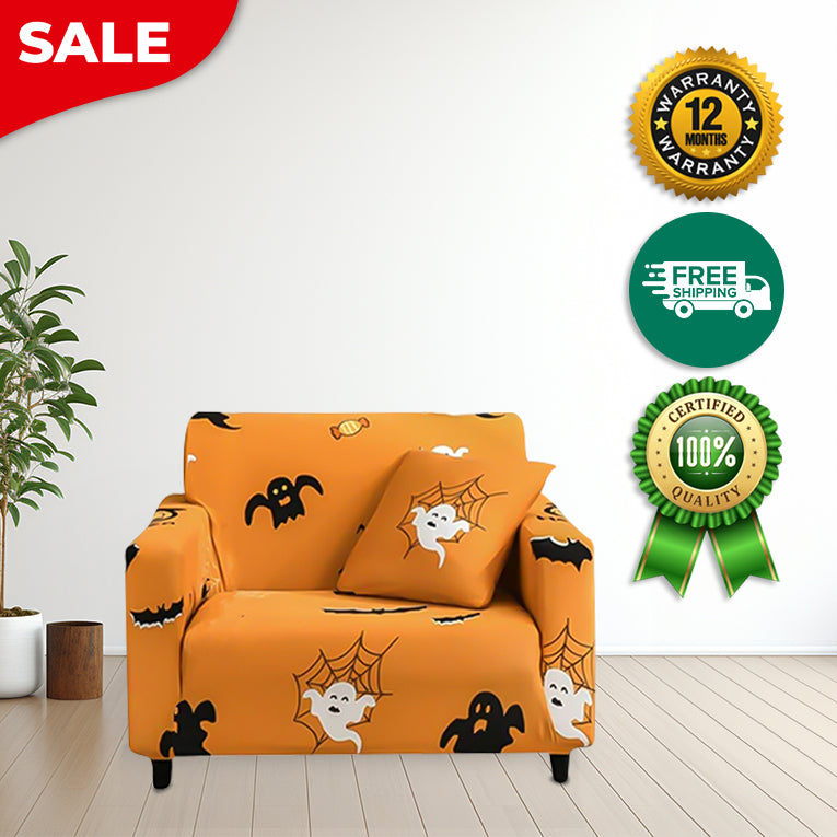 Anyseat Sofa Cover Halloween Cobweb Design Non Slip Stretchable Slipcover