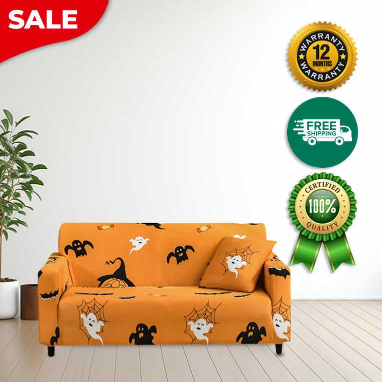 Anyseat Sofa Cover Halloween Cobweb Design Non Slip Stretchable Slipcover