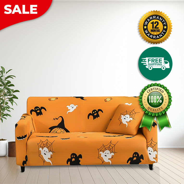 Anyseat Sofa Cover Halloween Cobweb Design Non Slip Stretchable Slipcover