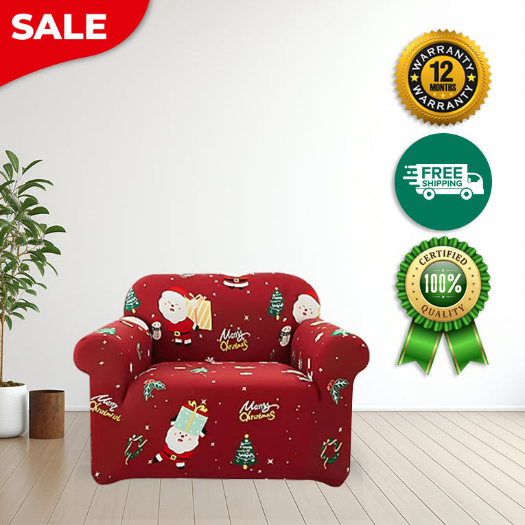 Anyseat Sofa Cover Red Festive Christmas Anti Dirt Elastic Couch Slipcover