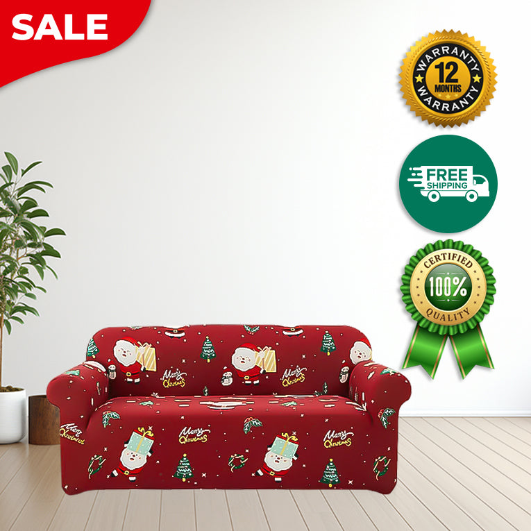Anyseat Sofa Cover Red Festive Christmas Anti Dirt Elastic Couch Slipcover