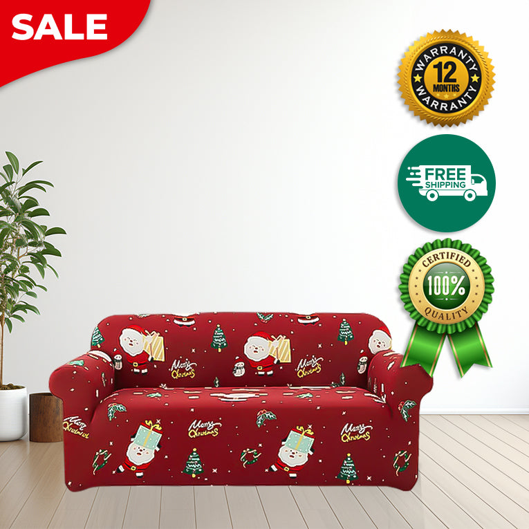Anyseat Sofa Cover Red Festive Christmas Anti Dirt Elastic Couch Slipcover