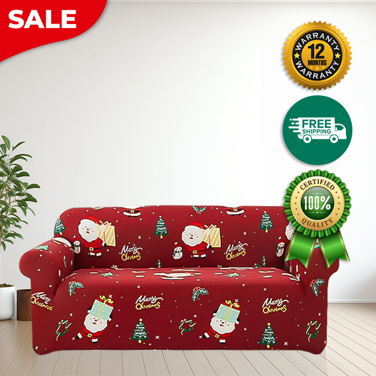 Anyseat Sofa Cover Red Festive Christmas Anti Dirt Elastic Couch Slipcover