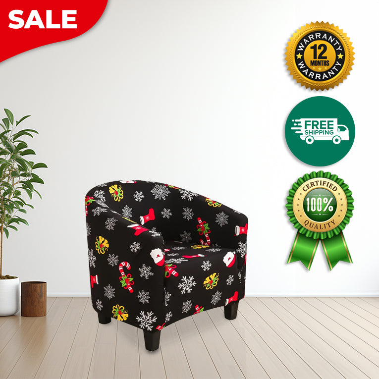 Anyseat Chair Cover Black Christmas Design Dust Proof Tub Slipcover Home Decor