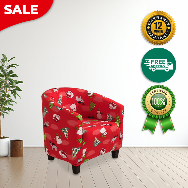 Anyseat  Chair Cover Red Christmas Design Dust Proof Tub Slipcover Home Decor