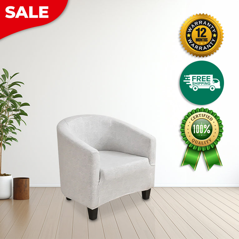 Anyseat Chair Cover Light Gray Plain Dust Proof Tub Slipcover Home Decor