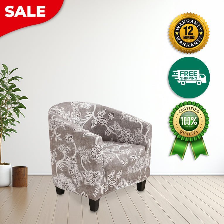 Anyseat Chair Cover Light Gray Bohemian Style Dust Proof Tub Slipcover Home Decor