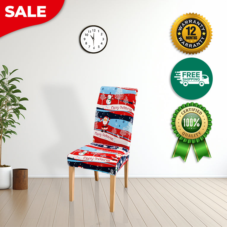 Anyseat Chair Cover Wave Santa  Design with Anti-Dirt and Elastic Material for Dining Room Kitchen Wedding Hotel Banquet Restaurant