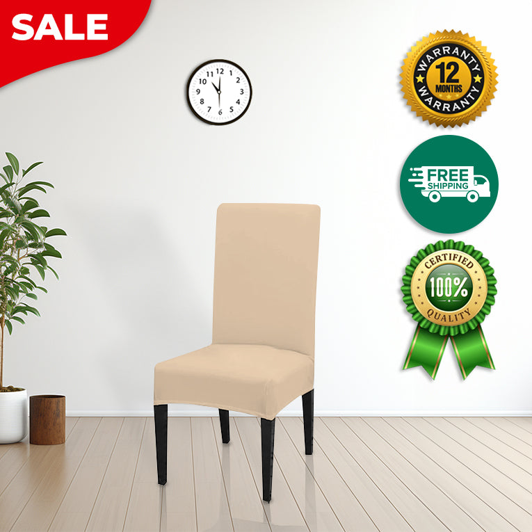 Anyseat Chair Cover Beige with Anti-Dirt and Waterproof Elastic Material for Dining Room Kitchen Wedding Hotel Banquet Restaurant