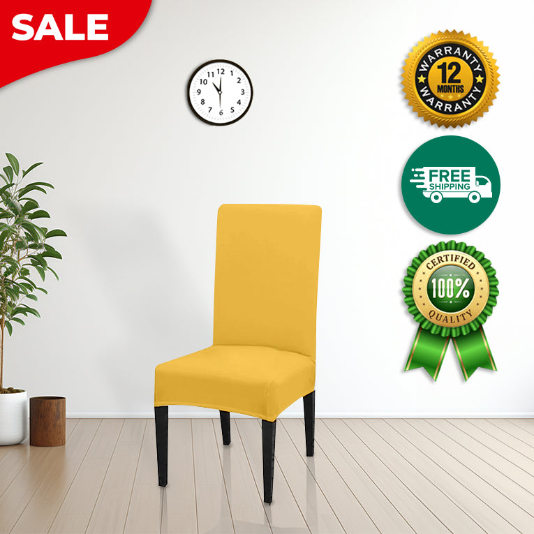 Anyseat Chair Cover Yellow with Anti-Dirt and Waterproof Elastic Material for Dining Room Kitchen Wedding Hotel Banquet Restaurant