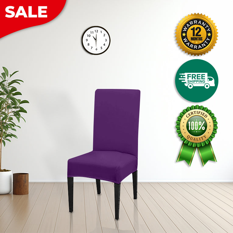 Anyseat Chair Cover Purple with Anti-Dirt and Waterproof Elastic Material for Dining Room Kitchen Wedding Hotel Banquet Restaurant