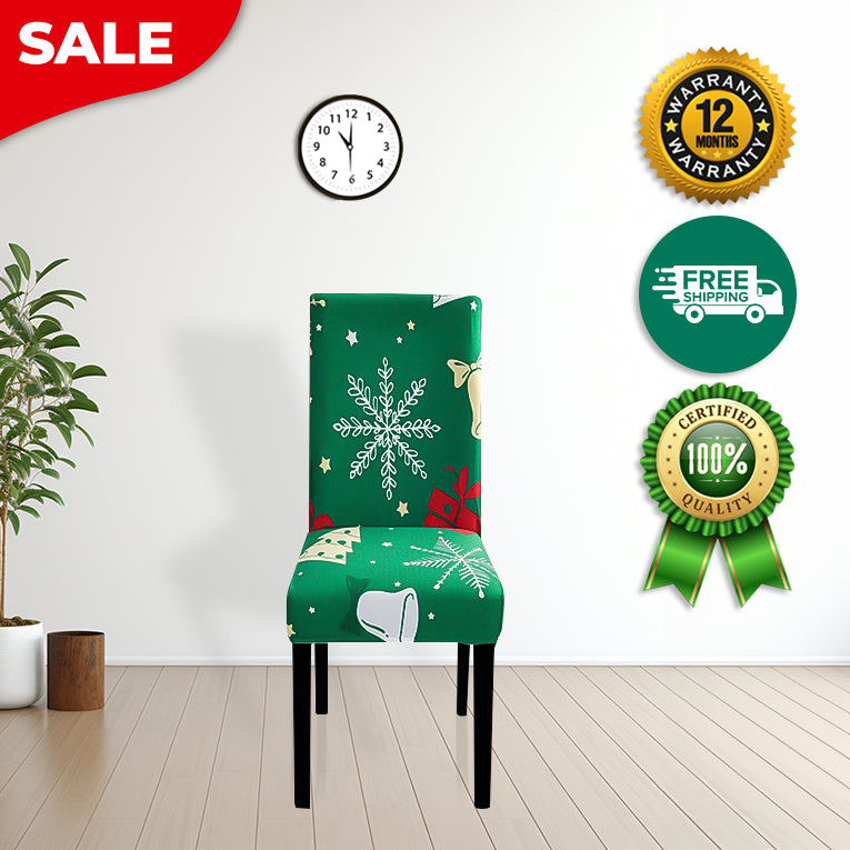 Anyseat Chair Cover Green Big Leaf Snow Flakes Design with Anti-Dirt and Elastic Material for Dining Room Kitchen Wedding Hotel Banquet Restaurant