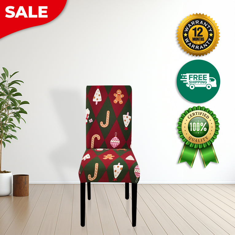 Anyseat Chair Cover Green Red Christmas Diamond Pattern Stretchable Dining Slipcover