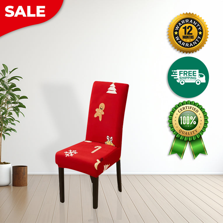 Anyseat Chair Cover Red Christmas Design Stretchable  Dining Slipcover