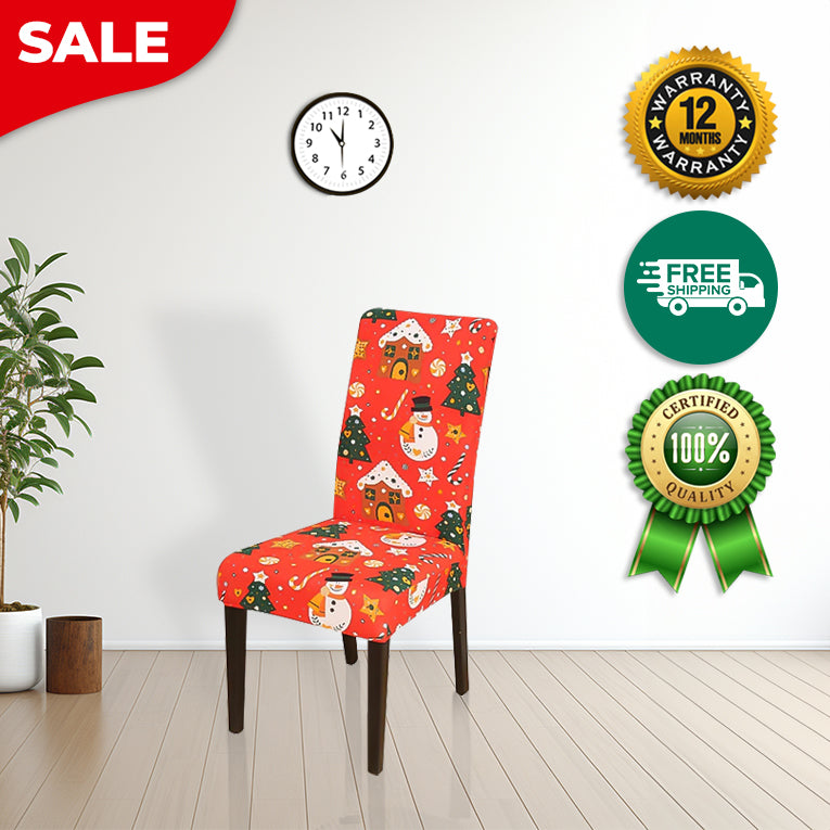 Anyseat Chair Cover Bright Orange Holiday Design with Anti-Dirt and Elastic Material for Dining Room Kitchen Wedding Hotel Banquet Restaurant