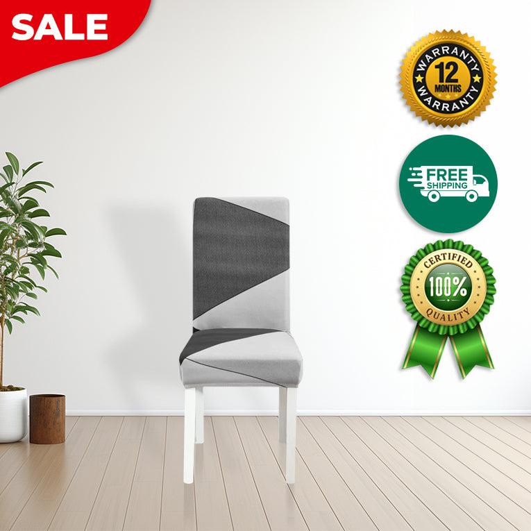 Anyseat Chair Cover Gray Geometric Elastic Slipcover Dining Decor