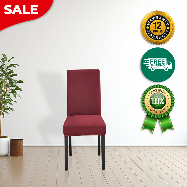 Anyseat Chair Cover Maroon Plain Elastic Christmas Slipcover Dining Decor