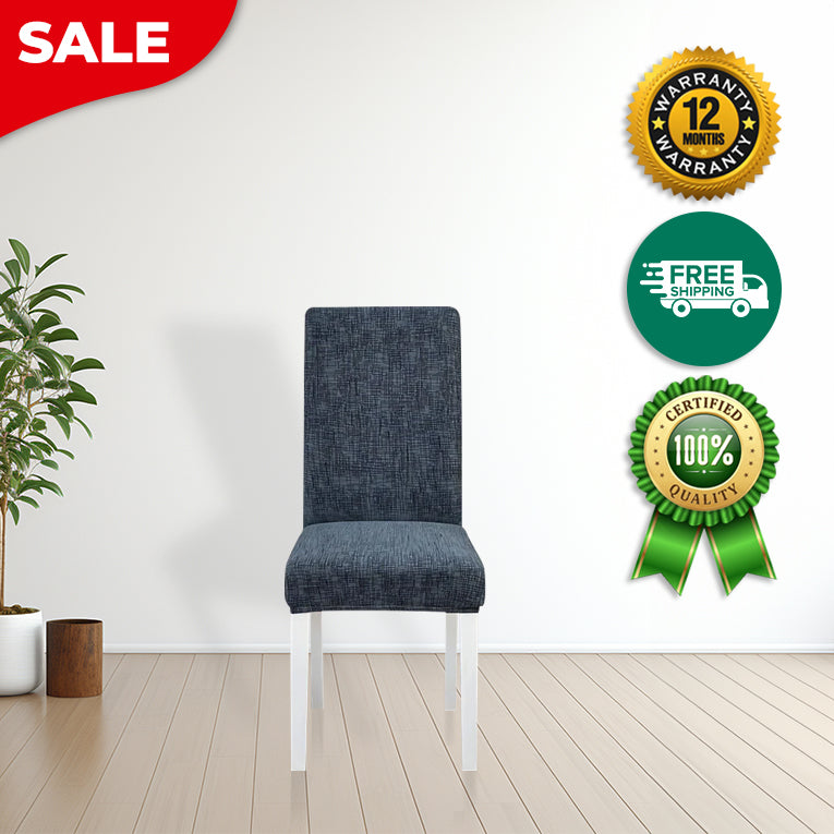 Anyseat Chair Cover Dark Gray Plain Scratch Design Elastic Slipcover Dining Decor