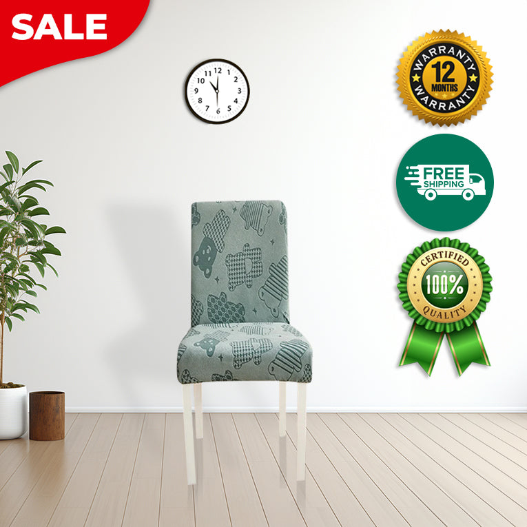 Anyseat  Chair Cover Green Bear Design with Anti-Dirt and Elastic Material for Dining Room Kitchen Wedding Hotel Banquet Restaurant