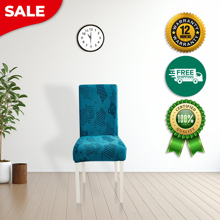 Anyseat Chair Cover Dark Blue Bear Design with Anti-Dirt and Elastic Material for Dining Room Kitchen Wedding Hotel Banquet Restaurant