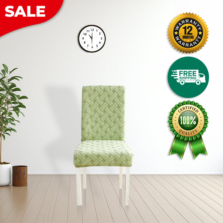 Anyseat Chair Cover Green Knitted Design with Anti-Dirt and Elastic Material for Dining Room Kitchen Wedding Hotel Banquet Restaurant