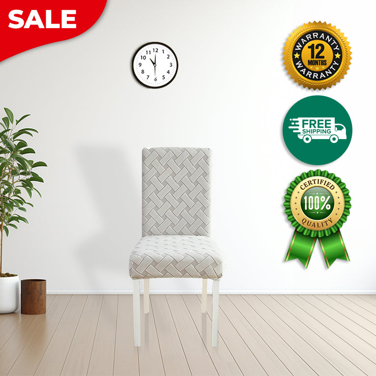 Anyseat  Chair Cover Light Grey Knitted Design with Anti-Dirt and Elastic Material for Dining Room Kitchen Wedding Hotel Banquet Restaurant