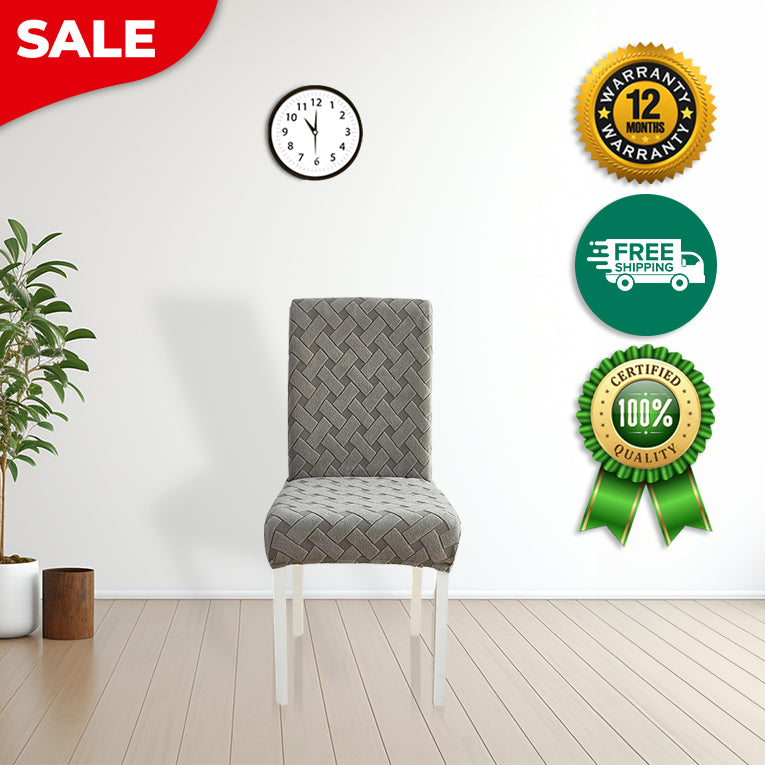 Anyseat Chair Cover Dark Grey Knitted Design with Anti-Dirt and Elastic Material for Dining Room Kitchen Wedding Hotel Banquet Restaurant