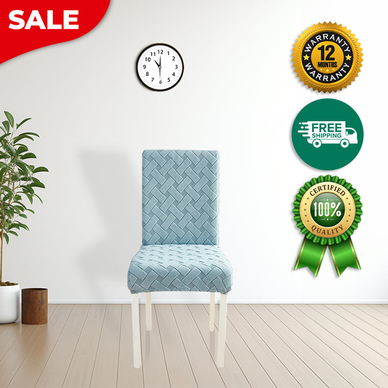 Anyseat Chair Cover Light Blue Knitted Design with Anti-Dirt and Elastic Material for Dining Room Kitchen Wedding Hotel Banquet Restaurant