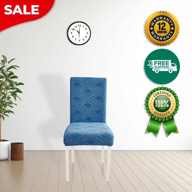 Anyseat Chair Cover Blue Knitted Veins Design with Anti-Dirt and Elastic Material for Dining Room Kitchen Wedding Hotel Banquet Restaurant