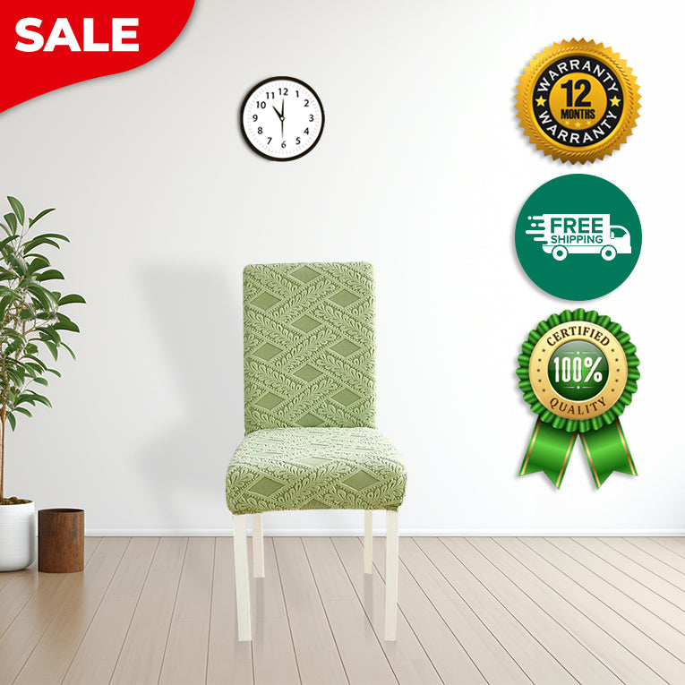 Anyseat Chair Cover Green Knitted Veins Design with Anti-Dirt and Elastic Material for Dining Room Kitchen Wedding Hotel Banquet Restaurant