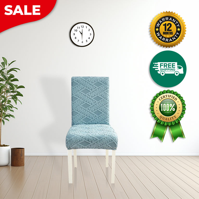 Anyseat Chair Cover Light Blue Knitted Veins Design with Anti-Dirt and Elastic Material for Dining Room Kitchen Wedding Hotel Banquet Restaurant