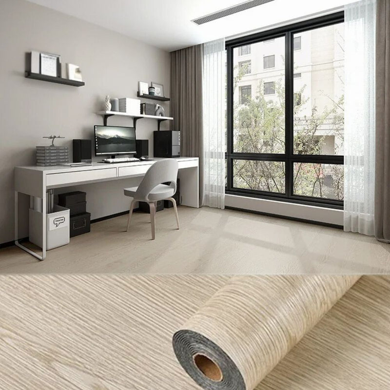 ANYHOUZ Vinyl Floor Tile 40x300cm Light Beige Wood Grain Waterproof