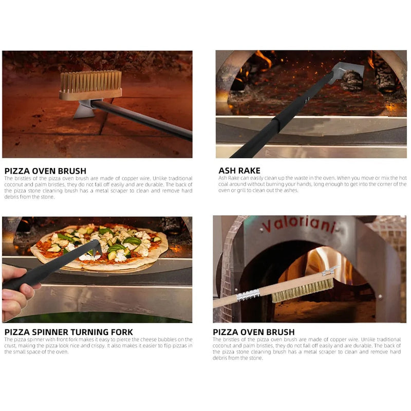 Anygleam Black 41cm Oven Copper Brush with Metal Scraper Tool Cleaning Accessories