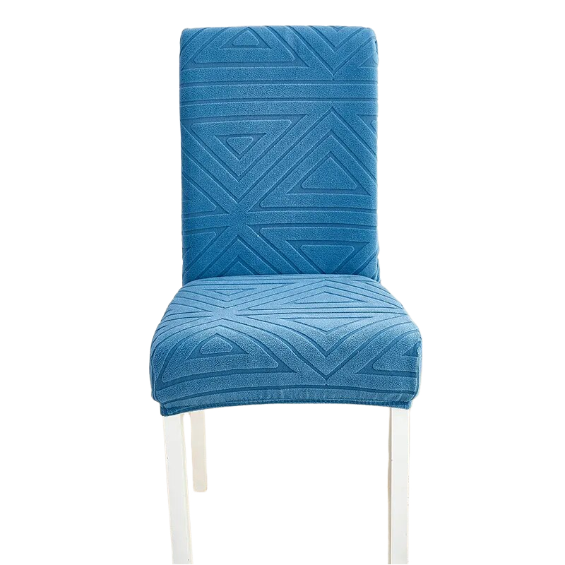 Anyseat Chair Cover Blue Triangular Design with Elastic Material for Dining Room Kitchen Wedding Hotel Banquet Restaurant