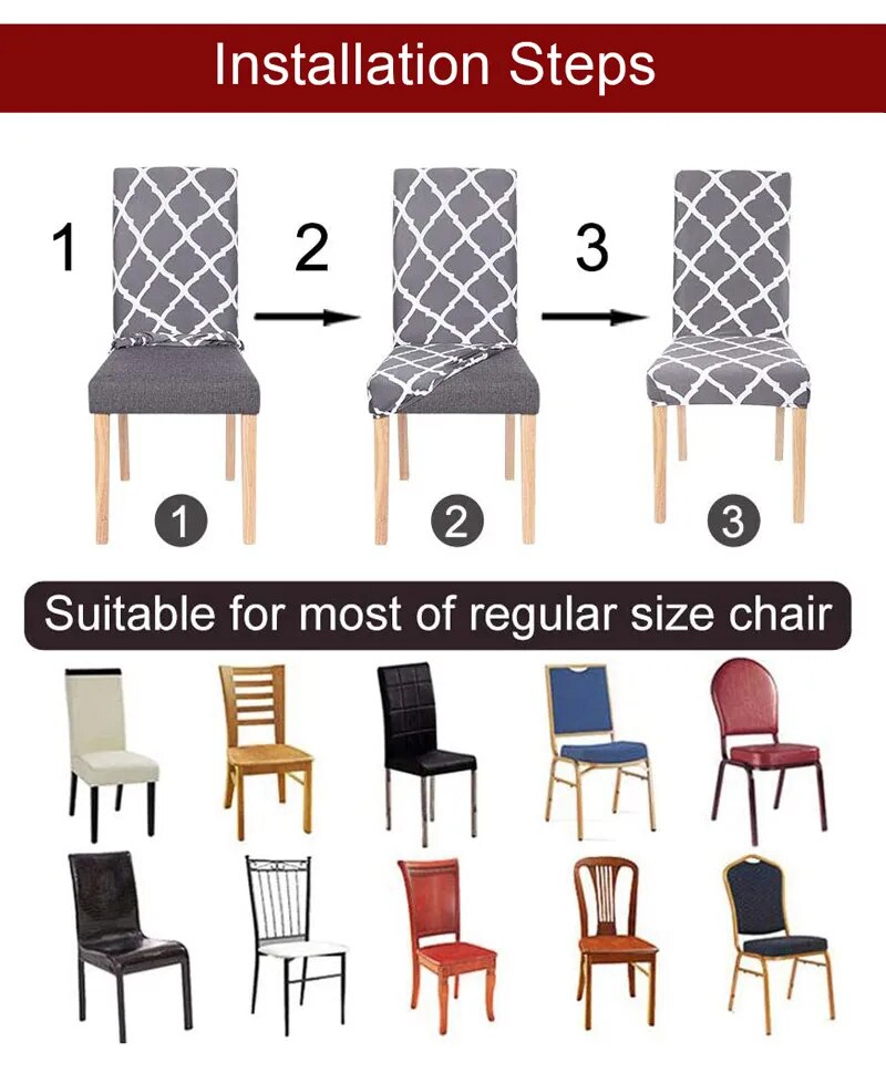 Anyseat Chair Cover Off White Corn Kernels Waterproof Universal Size for Dining Room Stretch Seat Slipcovers