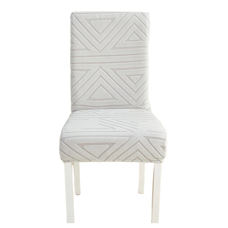 Anyseat Chair Cover Light Grey Triangular Design with Elastic Material for Dining Room Kitchen Wedding Hotel Banquet Restaurant