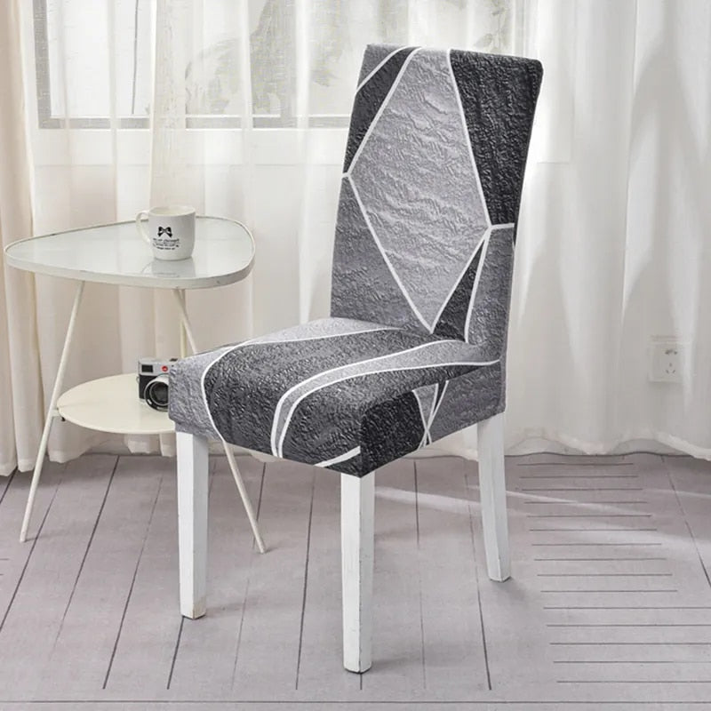 Anyseat Chair Cover Grey with Shapes Design with Anti-Dirt and Elastic Material for Dining Room Kitchen Wedding Hotel Banquet Restaurant