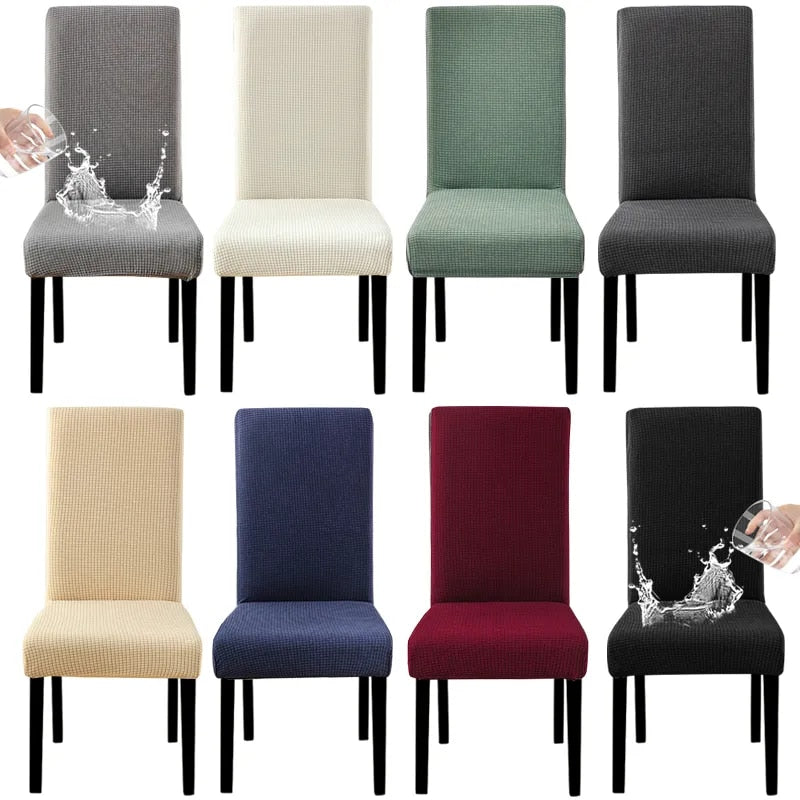 Anyseat Chair Cover Grey Corn Kernels Waterproof Universal Size for Dining Room Stretch Seat Slipcovers