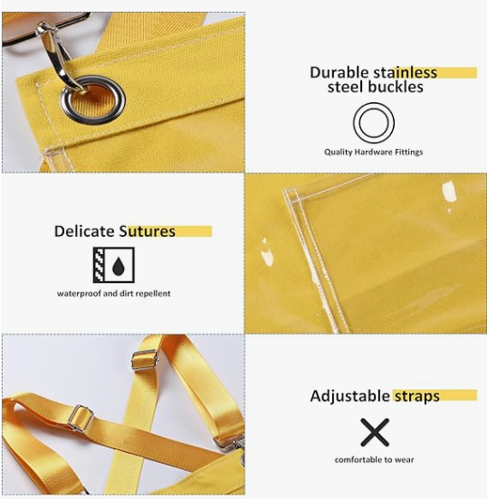 Anypron Yellow Waterproof Canvas Apron for Barber Painting Work Wear