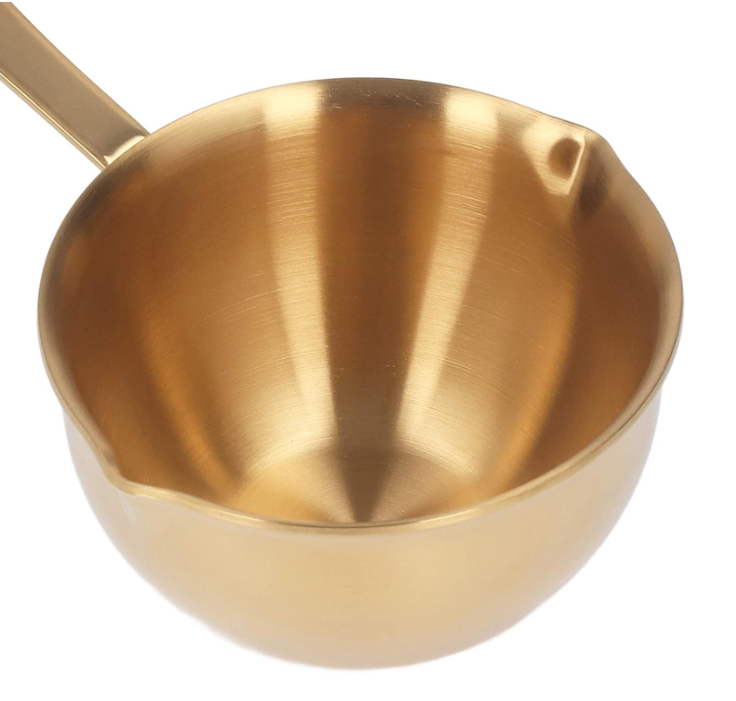 Anygleam Cookware Pouring Pots 2pcs Gold Mini Sauce Heating Stainless Steel Kitchen Chocolate Pot Butter Milk Drip Pot Small With Handle