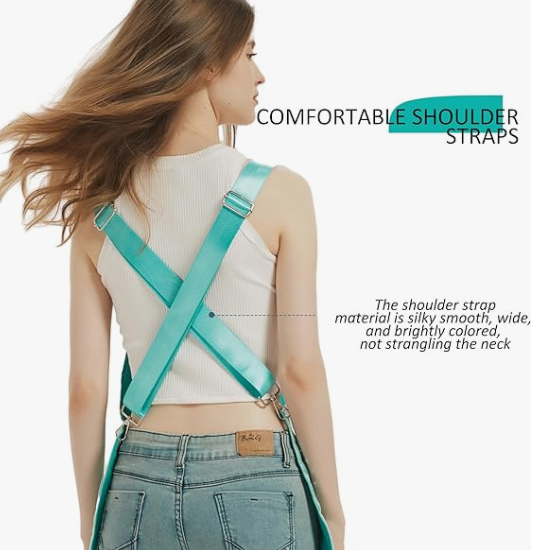 Anypron Sky Blue Waterproof Canvas Apron Double Layer Work Clothes