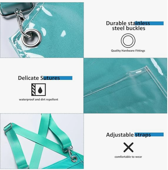 Anypron Sky Blue Waterproof Canvas Apron Double Layer Work Clothes