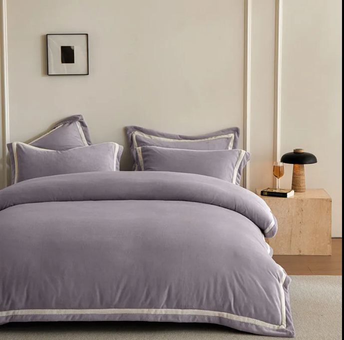 Anycozy Duvet Cover Set Plain Fitted Bed Sheet Ultra Soft Luxury Velvet Bedding Collection