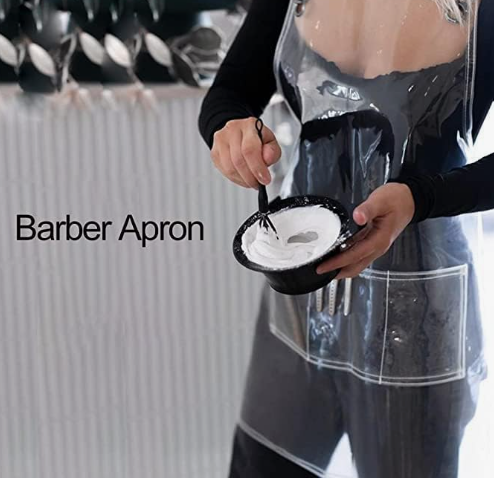 Anypron Blue Ribbon Waterproof TPU Apron Oilproof for Barber Salon