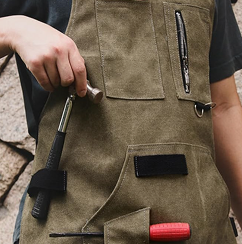 Anypron Green Canvas Gardening Apron – Waterproof, Oilproof Workwear for Gardening, BBQ & Kitchen