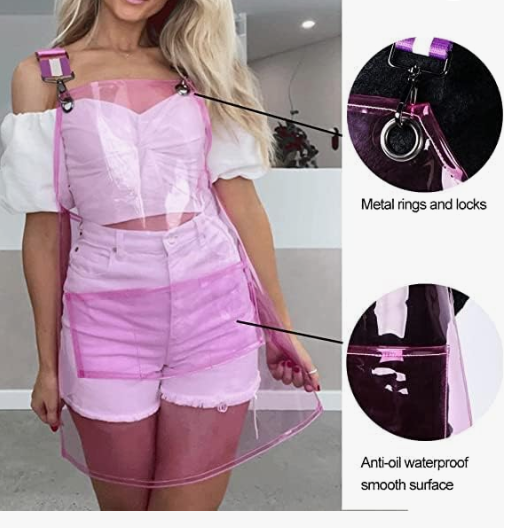 Anypron Pink Waterproof TPU Apron Oilproof Workwear for Barber Salon